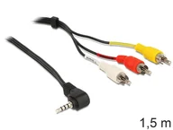 Adaptery i przejściówki - DeLOCK 84504 adapter kablowy 1,5 m 3.5mm 3 x RCA Czarny - miniaturka - grafika 1