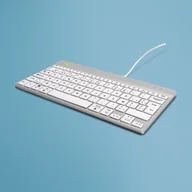 Klawiatury - R-Go Tools Ergonomiczna R-Go Compact Break klawiatura, z oprogramowaniem do robienia przerw, AZERTY (BE), przewodowa, biała - miniaturka - grafika 1
