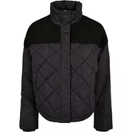 Kurtki damskie - Urban Classics Damska kurtka damska Oversized Diamond Quilt Puffer Jacket, czarny, S - miniaturka - grafika 1