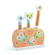 Zabawki interaktywne dla dzieci - Drewniana zabawka z wyskakującymi zwierzątkami Djeco - miniaturka - grafika 1
