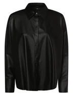 Bluzki damskie - JOOP! Bluzka damska Kobiety Sztuczna skóra czarny jednolity, 36 - miniaturka - grafika 1