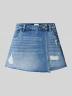 Spodenki damskie - Szorty jeansowe o kroju regular fit w kopertowym stylu model ‘TEXAS’ - miniaturka - grafika 1