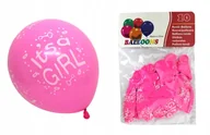 Baby shower i roczek - BALONY RÓŻOWE Z NAPISEM IT'S A GIRL NA BABY SHOWER DZIEWCZYNKA IMPREZA 30CM - miniaturka - grafika 1
