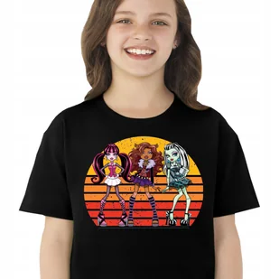 P150 KOSZULKA DLA DZIEWCZYNKI MONSTER HIGH PREZENT BAWEŁNA CZARNA 140 - Moda i Uroda OUTLET - miniaturka - grafika 1