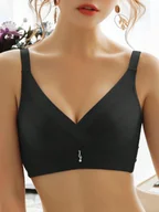 Biustonosze - Modelujący biustonosz z trójkątnymi miseczkami - Czarny - miniaturka - grafika 1