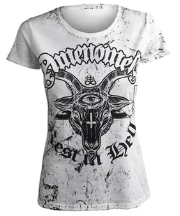 bluzka damska AMENOMEN - REST IN HELL (OMEN122DA WHITE ALLPRINT BLACK)-XS - Bluzki damskie - miniaturka - grafika 1