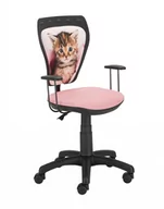 Krzesełka i taborety dla dzieci - Krzesło Ministyle Black Kotek w kocu, różowe dla dziecka do biurka - miniaturka - grafika 1