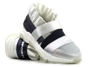 Buty sportowe dziecięce z przewiewną, odkrytą cholewką - WEESTEP R537333917, srebrne - Weestep - Półbuty damskie - miniaturka - grafika 1