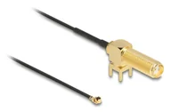 Kable miedziane - DeLOCK Antenna Cable SMA 90° PCB jack bulkhead kabel koncentryczny 0,15 m I-PEX MHF1 Czarny, Złoto 12034 - miniaturka - grafika 1