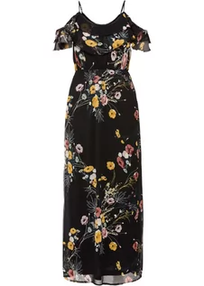 Sukienki - Długa sukienka z odsłoniętymi ramionami, w kwiatowy deseń - bonprix - grafika 1