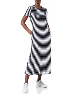 Sukienki - ONLY Petite Women's ONLMAY S/S Long Stripe Dress JRS Petite sukienka maxi, Night Sky/Stripes: Primo Cloud Dancer, XXS - grafika 1