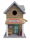 Klatki i wyposażenie dla ptaków - DOMEK DLA PTAKÓW DREWNIANY BUDKA LĘGOWA OZDOBNA XL - miniaturka - grafika 1