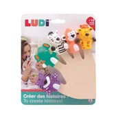 Zabawki do kąpieli - LUDI Zestaw pacynek na paluszki ZWIERZĘTA SAWANNY - miniaturka - grafika 1