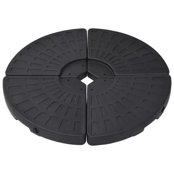 Zestaw 4 Czarnych Podstaw Pod Parasol Wachlarzowych HDPE 47x47x8 cm