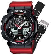 Zegarki męskie - Zegarek G-SHOCK SET GA-100-1A4ER + PASEK 10395226 Red Giant - miniaturka - grafika 1