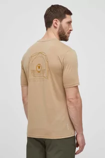Koszulki męskie - Salewa t-shirt sportowy Eagle Sheep Camp Dry kolor beżowy z nadrukiem 00-0000028910 - grafika 1