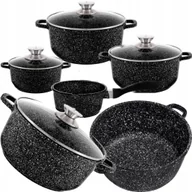 Zestawy garnków i patelni - Zestaw Garnków Marmurowych Garnki Komplet Patelnia Indukcja Gaz - miniaturka - grafika 1
