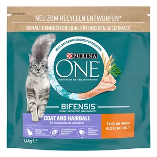 Purina ONE Coat & Hairball - 6 x 1,4 kg - Sucha karma dla kotów - miniaturka - grafika 1