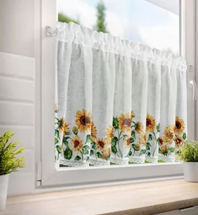 Firana 60 x 150 Dekoracyjna Gotowa Helia Biały+Żół - Firany - miniaturka - grafika 8