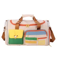 Inne - TEMU Duża Torba Sportowa z Tkaniny Oxford z Przegrodą na Buty i Regulowanymi Paskami Naramiennymi - Wielokieszeniowa Torba Podróżna dla Mężczyzn i - miniaturka - grafika 1