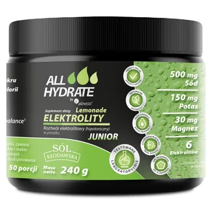 ALLHydrate Elektrolity Junior, smak lemoniady, 240 g - Układ pokarmowy - miniaturka - grafika 1