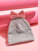 Czapki dla dzieci - Sinsay - Czapka beanie z kokardą - szary - miniaturka - grafika 1