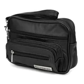 Nerki - Czarna Saszetka męska skórzana do ręki na dokumenty Beltimore G25 czarny - miniaturka - grafika 1