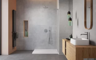 Radaway Modo SL II Brushed Nickel kabina Walk-in 85x200 prawa szczotkowany nikiel 10319085-91-01R - Kabiny prysznicowe - miniaturka - grafika 3