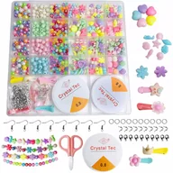 Prace ręczne dla dzieci - Kreatywny zestaw koralików do tworzenia biżuterii żyłki koraliki N088-3 - miniaturka - grafika 1