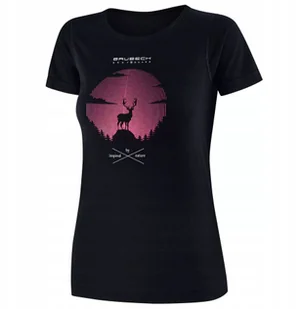 SS1272W Koszulka damska z krótkim rękawem OUTDOOR WOOL PRO czarny S - JELEŃ 2 - Koszulki i topy damskie - miniaturka - grafika 1