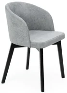 Krzesła - Szare drewniane krzesło tapicerowane pluszem L7-R11 - miniaturka - grafika 1