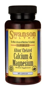 SWANSON Albion Chelat Wapnia i Magnezu 60kaps. 21SWAALBCW - Witaminy i minerały - miniaturka - grafika 1