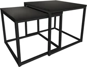 Ławy i stoliki kawowe - Stolik kawowy 2W1 czarny podstawa czarna - miniaturka - grafika 1