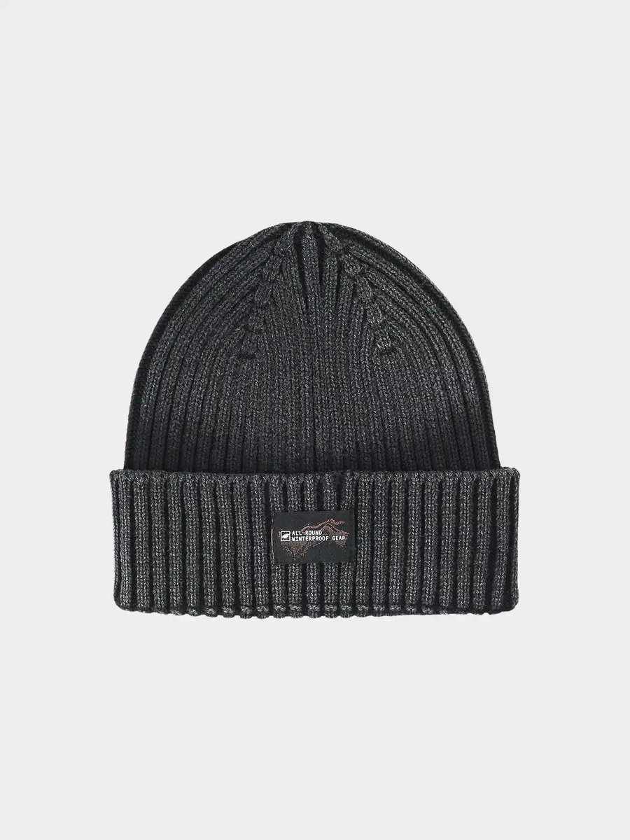 4F CZAPKA ZIMOWA MĘSKA BEANIE M628 GŁĘBOKA CZERŃ M