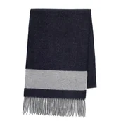 Apaszki i szaliki męskie - Wąski męski szal z frędzlami fioletowo - szary - miniaturka - grafika 1