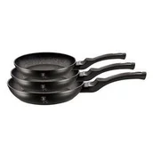 Zestawy garnków i patelni - Zestaw patelni Berlinger Haus Black Silver Collection, czarny, srebrny, 3 elementy, BH/6159 - miniaturka - grafika 1