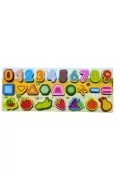 układanka drewniana edukacyjna do nauki liczenia cyferki owoce - Układanki dla dzieci - miniaturka - grafika 1
