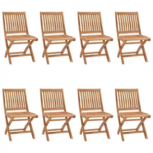 vidaXL Lumarko Składane krzesła ogrodowe, 8 szt., lite drewno tekowe! 3072806 - Fotele i krzesła ogrodowe - miniaturka - grafika 1