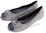 Baleriny - balerinki NEW AGE - BLACK/WHITE STRIPES (OX-01) -38 - miniaturka - grafika 1