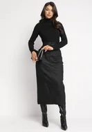 Spódnice - Czarna Spódnica Ołówkowa Midi z Imitacji Skóry Adalardo - miniaturka - grafika 1