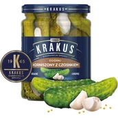 Pasztet i przetwory mięsne - Krakus Ogórki korniszony z czosnkiem 500g - miniaturka - grafika 1