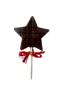 Gumy do żucia, lizaki, dropsy - Lizak GWIAZDKA duża z czekolady ciemnej, 30g - miniaturka - grafika 1