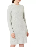 Sukienki - PIECES Damska sukienka PCELLEN LS O-Neck Knit Dress NOOS BC, Light Grey Melange, L - miniaturka - grafika 1