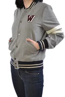 Kurtki damskie - WRANGLER WOOL BASEBALL MID GREY MEL KURTKA - miniaturka - grafika 1