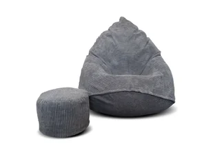 Pufa sako XXXXL worek + gratis sztruksowa szara - Pufy i podnóżki - miniaturka - grafika 1