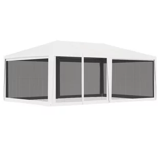 vidaXL Namiot imprezowy z 4 siatkowymi ściankami, 4x6 m, biały - Pawilony ogrodowe - miniaturka - grafika 1