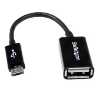 Kable komputerowe i do monitorów - StarTech UUSBOTG kabel USB 0,127 m USB 2.0 Micro-USB B USB A Czarny - miniaturka - grafika 1
