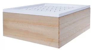 drewniane pudełko na herbatę beżowyowe białe - Pojemniki kuchenne - miniaturka - grafika 1