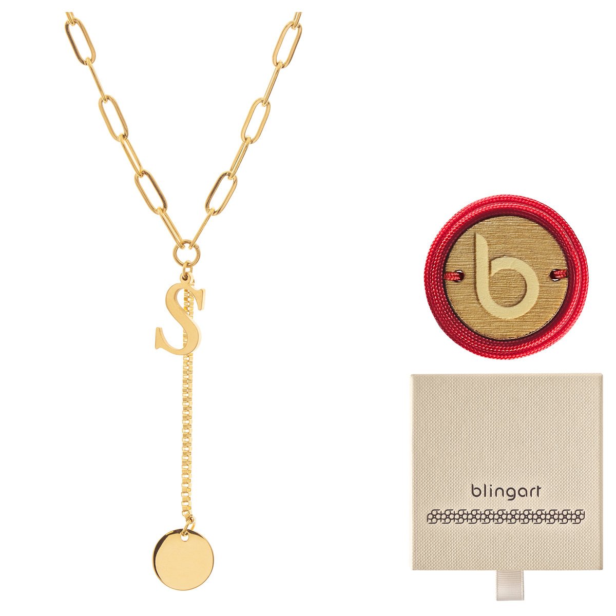 Naszyjnik Celebrytka Łańcuszek Literka S