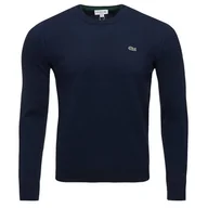 Swetry męskie - Lacoste sweter męski granatowy klasyczny crew-neck 2XL - miniaturka - grafika 1